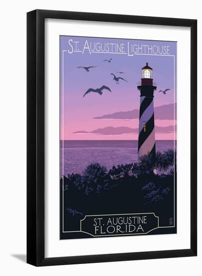 St. Augustine, Florida - Lighthouse-Lantern Press-Framed Art Print