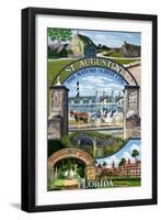 St. Augustine, Florida - Montage Scenes-Lantern Press-Framed Art Print