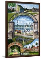 St. Augustine, Florida - Montage Scenes-Lantern Press-Framed Art Print