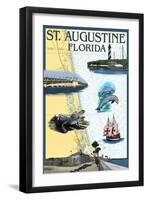 St. Augustine, Florida - Nautical Chart-Lantern Press-Framed Art Print