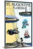 St. Augustine, Florida - Nautical Chart-Lantern Press-Mounted Art Print