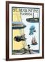 St. Augustine, Florida - Nautical Chart-Lantern Press-Framed Art Print