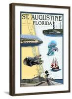 St. Augustine, Florida - Nautical Chart-Lantern Press-Framed Art Print