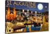 St. Augustine, Florida - Night Scene-Lantern Press-Stretched Canvas