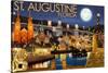 St. Augustine, Florida - Night Scene-Lantern Press-Stretched Canvas