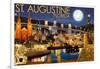 St. Augustine, Florida - Night Scene-Lantern Press-Framed Art Print