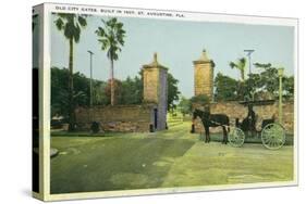 St. Augustine, Florida - Old City Gates View-Lantern Press-Stretched Canvas