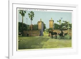 St. Augustine, Florida - Old City Gates View-Lantern Press-Framed Premium Giclee Print