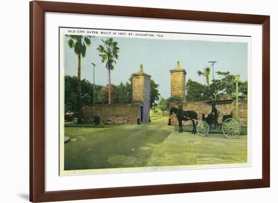 St. Augustine, Florida - Old City Gates View-Lantern Press-Framed Premium Giclee Print