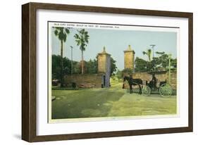 St. Augustine, Florida - Old City Gates View-Lantern Press-Framed Art Print