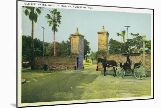 St. Augustine, Florida - Old City Gates View-Lantern Press-Mounted Art Print