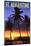 St. Augustine, Florida - Palms and Sunset-Lantern Press-Mounted Art Print