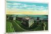 St. Augustine, Florida - Panoramic View of Fort Marion-Lantern Press-Mounted Premium Giclee Print