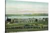 St. Augustine, Florida - Panoramic View of Fort Marion-Lantern Press-Stretched Canvas