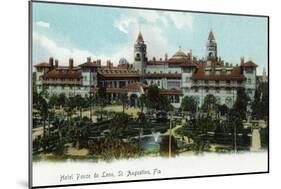 St. Augustine, Florida - Panoramic View of Hotel Ponce De Leon-Lantern Press-Mounted Art Print