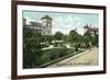 St. Augustine, Florida - Post Office Square View-Lantern Press-Framed Premium Giclee Print