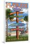 St. Augustine, Florida - Sign Destinations-Lantern Press-Framed Art Print