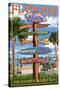 St. Augustine, Florida - Sign Destinations-Lantern Press-Stretched Canvas