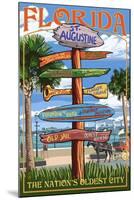 St. Augustine, Florida - Sign Destinations-Lantern Press-Mounted Art Print