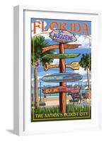 St. Augustine, Florida - Sign Destinations-Lantern Press-Framed Art Print