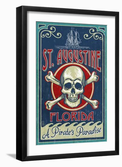 St Augustine, Florida - Skull and Crossbones-Lantern Press-Framed Art Print