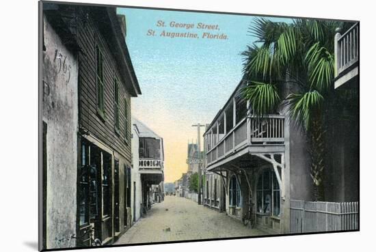 St. Augustine, Florida - St. George Street Scene-Lantern Press-Mounted Art Print