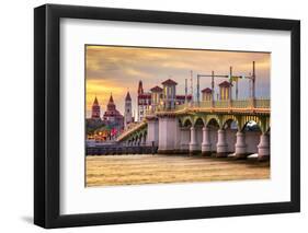 St. Augustine, Florida, USA City Skyline and Bridge of Lions.-SeanPavonePhoto-Framed Photographic Print