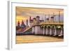 St. Augustine, Florida, USA City Skyline and Bridge of Lions.-SeanPavonePhoto-Framed Photographic Print