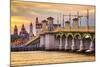 St. Augustine, Florida, USA City Skyline and Bridge of Lions.-SeanPavonePhoto-Mounted Photographic Print