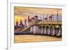 St. Augustine, Florida, USA City Skyline and Bridge of Lions-Sean Pavone-Framed Photographic Print