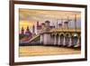 St. Augustine, Florida, USA City Skyline and Bridge of Lions-Sean Pavone-Framed Photographic Print