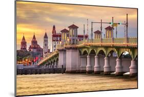 St. Augustine, Florida, USA City Skyline and Bridge of Lions-Sean Pavone-Mounted Photographic Print