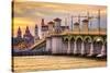 St. Augustine, Florida, USA City Skyline and Bridge of Lions-Sean Pavone-Stretched Canvas