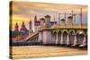 St. Augustine, Florida, USA City Skyline and Bridge of Lions-Sean Pavone-Stretched Canvas