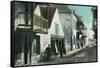 St. Augustine, Florida - View Down Charlotte Street-Lantern Press-Framed Stretched Canvas