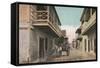 St. Augustine, Florida - View of Charlotte St.-Lantern Press-Framed Stretched Canvas