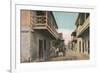 St. Augustine, Florida - View of Charlotte St.-Lantern Press-Framed Premium Giclee Print