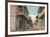 St. Augustine, Florida - View of Charlotte St.-Lantern Press-Framed Premium Giclee Print