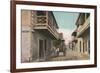 St. Augustine, Florida - View of Charlotte St.-Lantern Press-Framed Premium Giclee Print