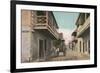 St. Augustine, Florida - View of Charlotte St.-Lantern Press-Framed Premium Giclee Print