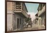 St. Augustine, Florida - View of Charlotte St.-Lantern Press-Framed Art Print