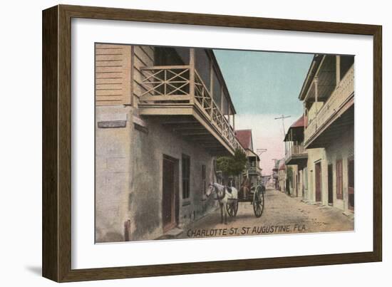 St. Augustine, Florida - View of Charlotte St.-Lantern Press-Framed Art Print