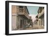 St. Augustine, Florida - View of Charlotte St.-Lantern Press-Framed Art Print