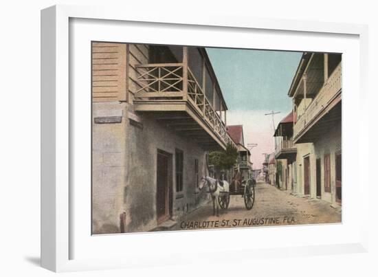 St. Augustine, Florida - View of Charlotte St.-Lantern Press-Framed Art Print