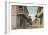 St. Augustine, Florida - View of Charlotte St.-Lantern Press-Framed Art Print