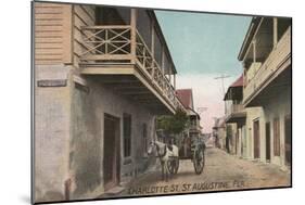 St. Augustine, Florida - View of Charlotte St.-Lantern Press-Mounted Art Print