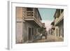 St. Augustine, Florida - View of Charlotte St.-Lantern Press-Framed Art Print