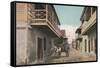 St. Augustine, Florida - View of Charlotte St.-Lantern Press-Framed Stretched Canvas