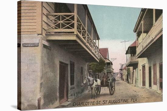 St. Augustine, Florida - View of Charlotte St.-Lantern Press-Stretched Canvas