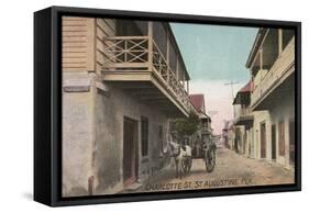 St. Augustine, Florida - View of Charlotte St.-Lantern Press-Framed Stretched Canvas